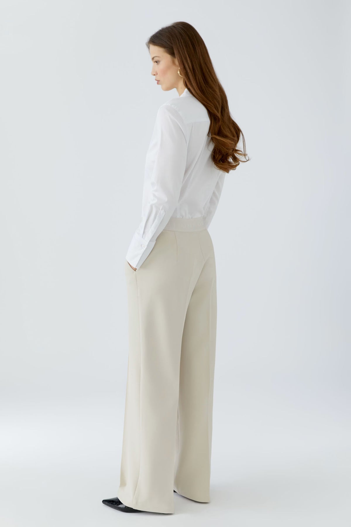 Oui 96566 Off White Lacy Trousers