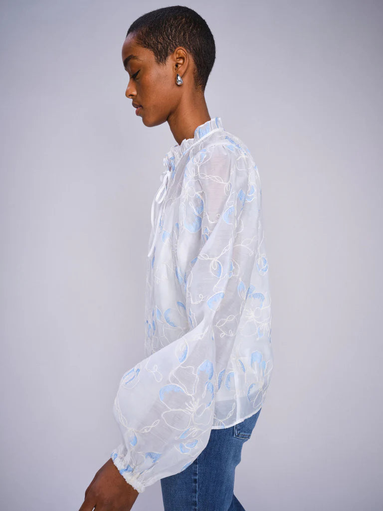 Mos Mosh Eisara White Sheer Blouse