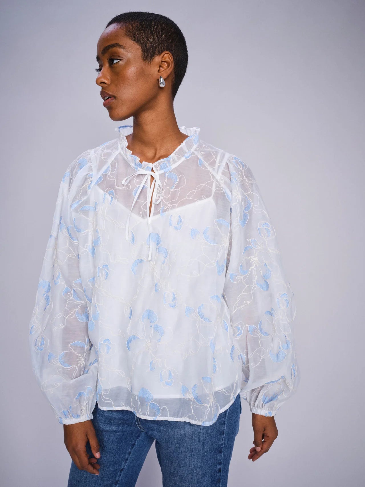 Mos Mosh Eisara White Sheer Blouse