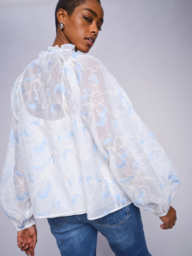 Mos Mosh Eisara White Sheer Blouse