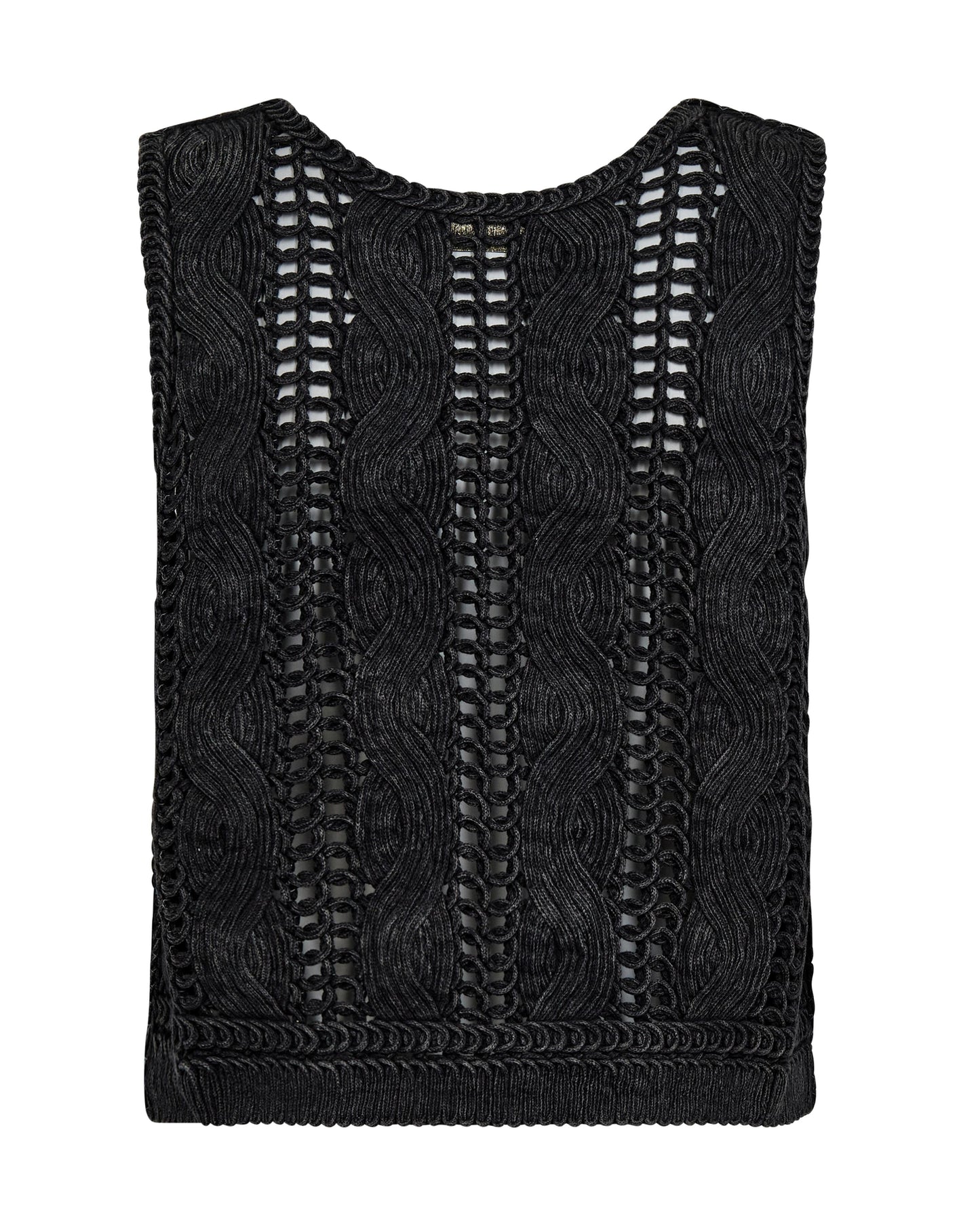Mos Mosh Albanju Black Lace Knit Vest