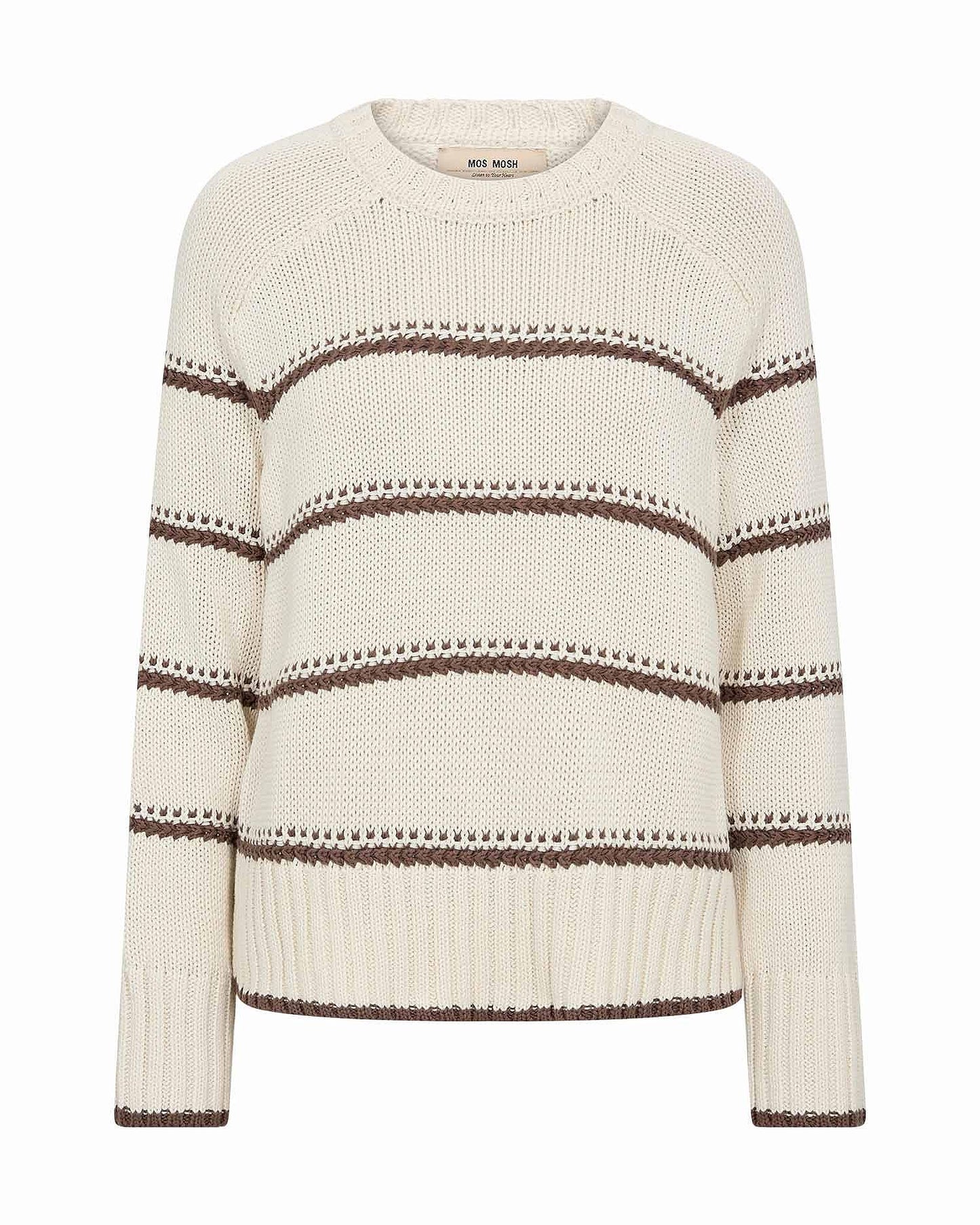 Mos Mosh Rola Bine Stripe Coffee Crew Neck Knit