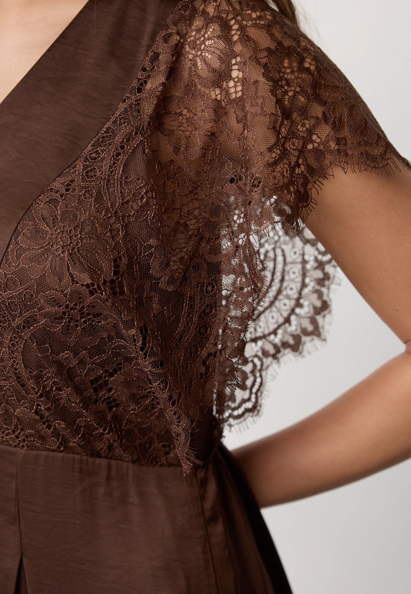 Co' Couture Dark Brown Lace Dress