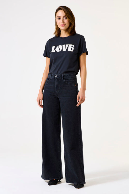 Garcia 9195 Celia Black Wide Leg Jean