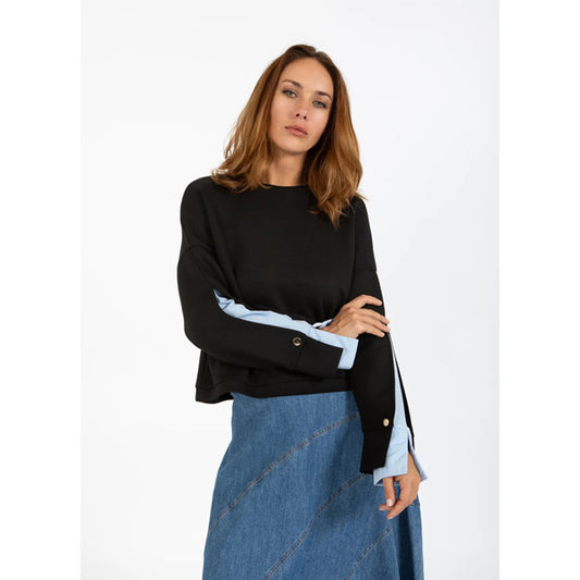 Coster Black & Blue Detail Sweatshirt 251-1109