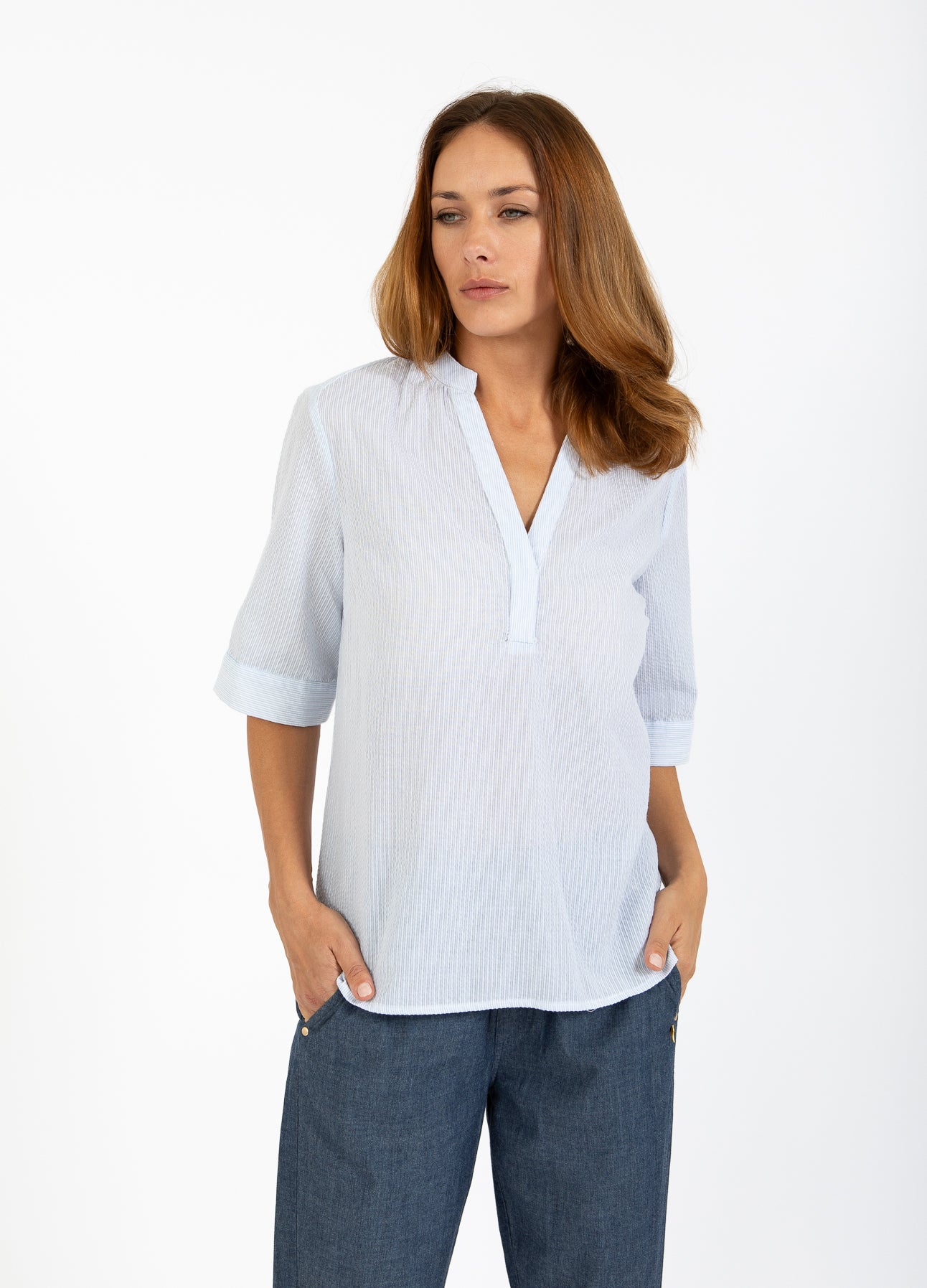 Coster Light Blue Stripe Shirt 251-1115