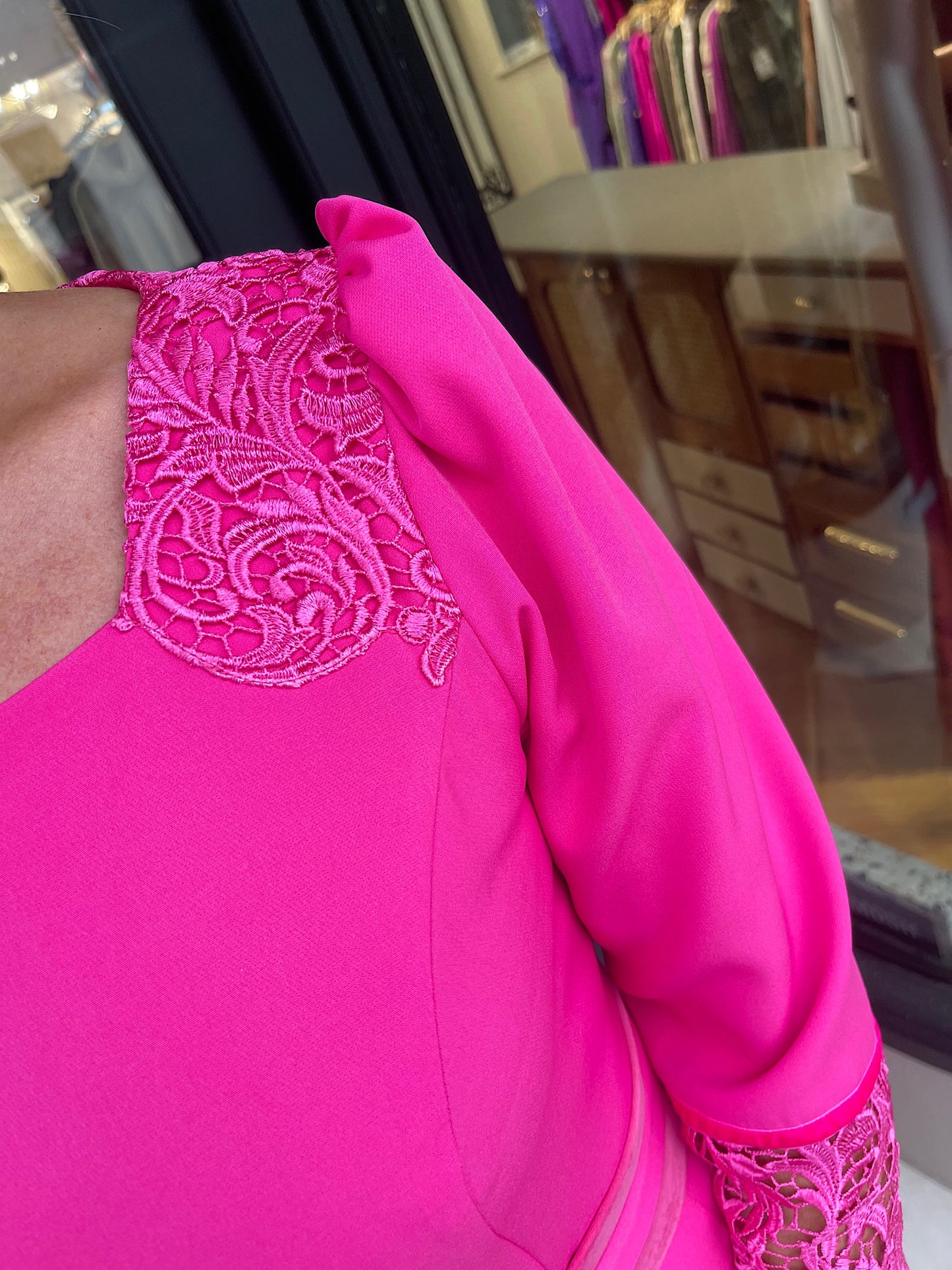 Anoola D358 Summer Hot Pink Dress