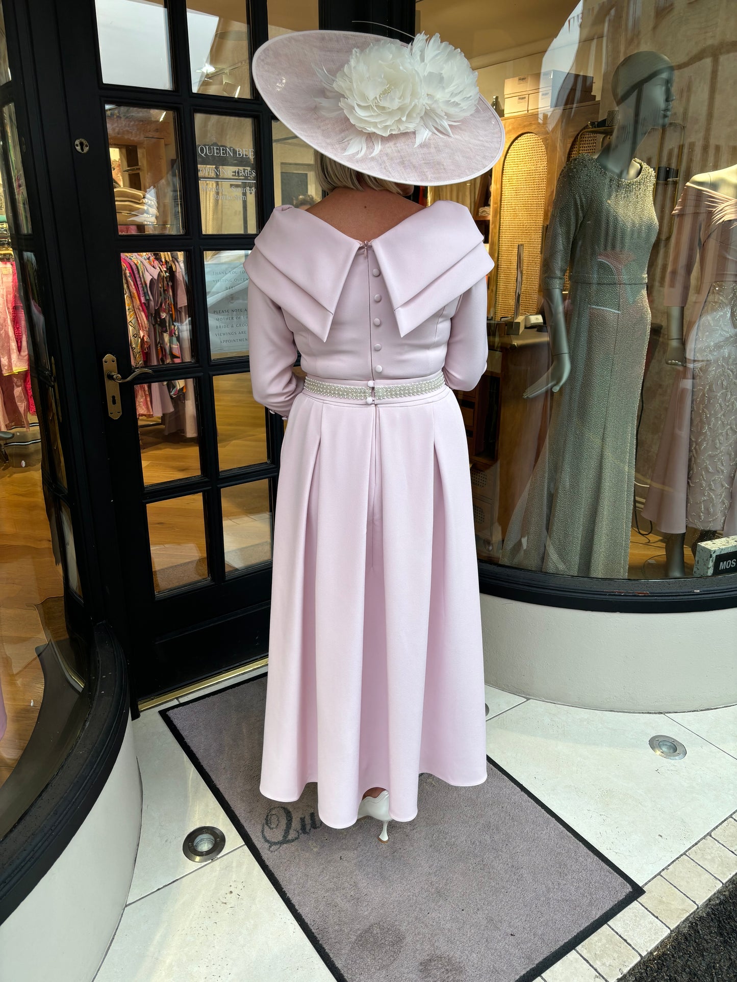 Anoola D391 Blush Pink Pearl Waist Dress