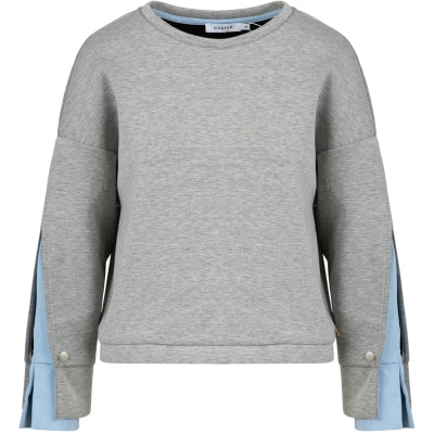 Coster grey sweatshirt with blue underlay