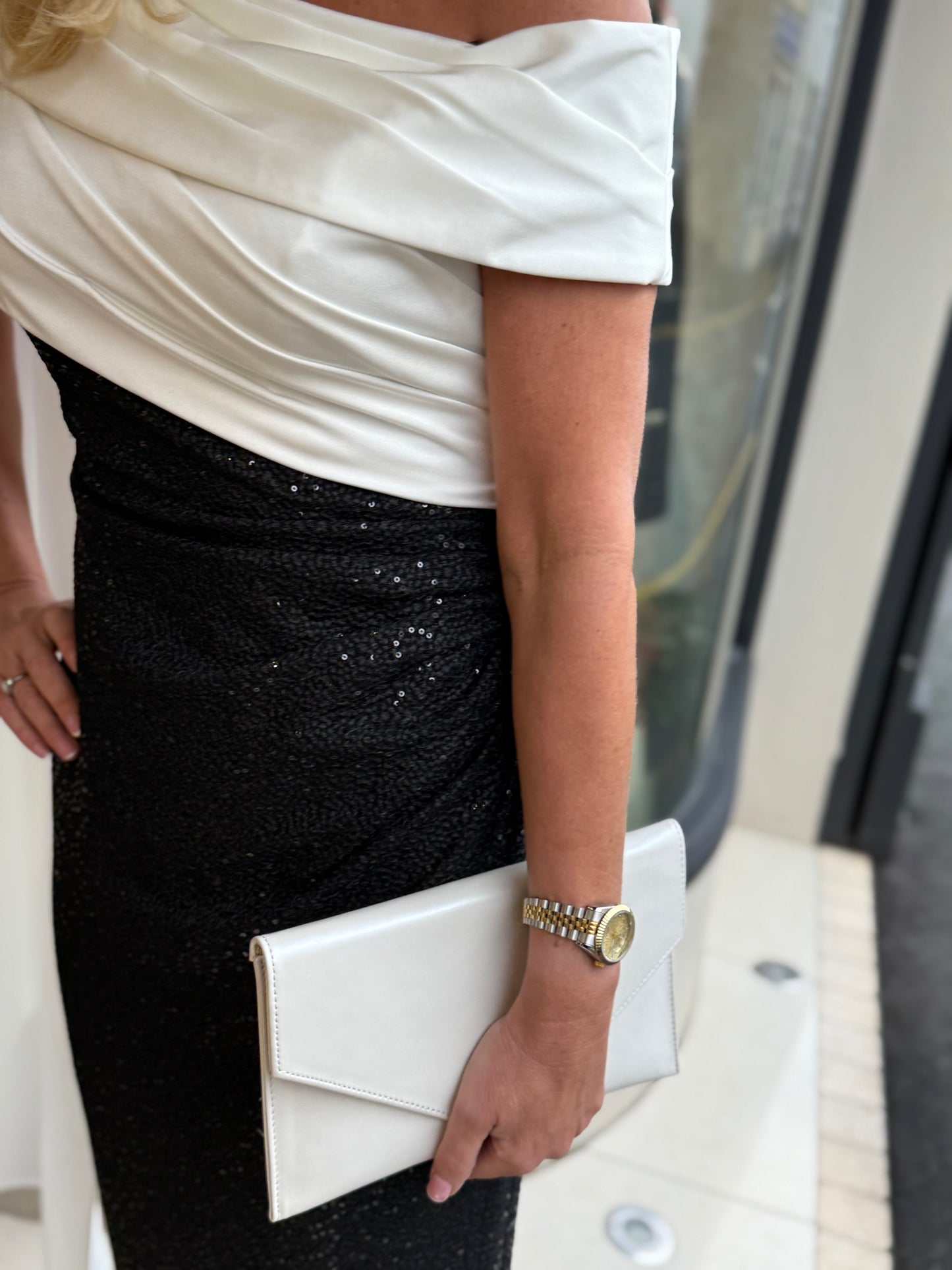 John Charles 29244 Black and Ivory Dress