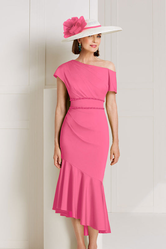 John Charles 66513 Crepe And Beading Tulip Dress