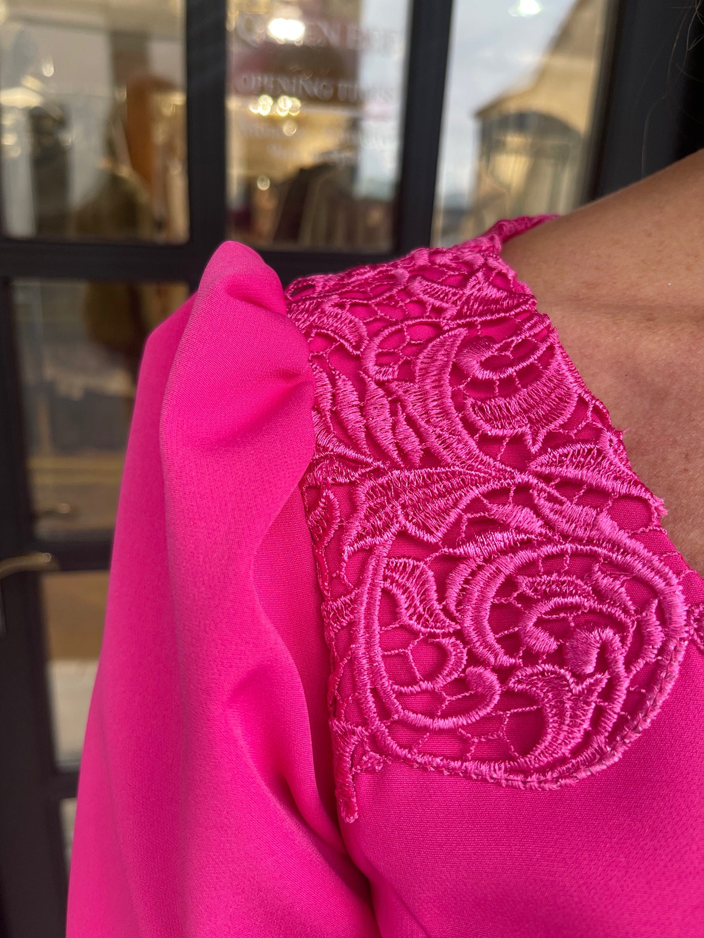 Anoola D358 Summer Hot Pink Dress
