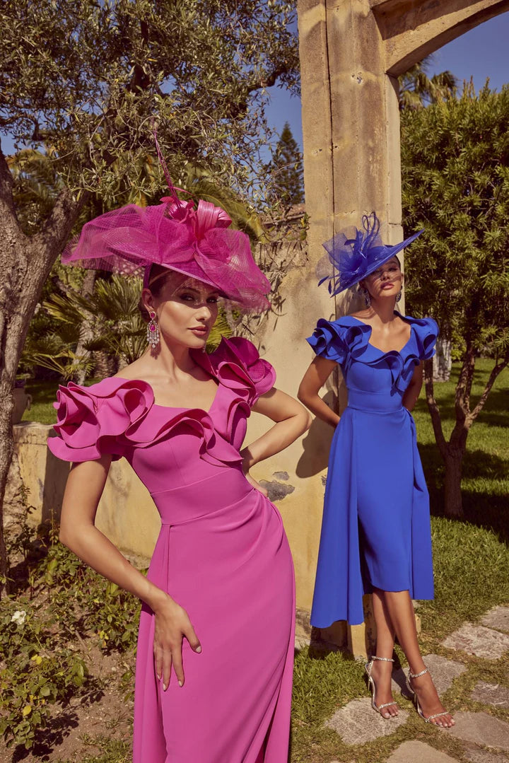 Veni Infantino 992460 Fuchsia Ruffle Neck Dress