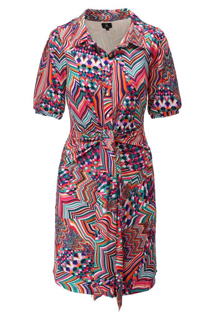 K Design Dress A108 Button Front Shirt Dress