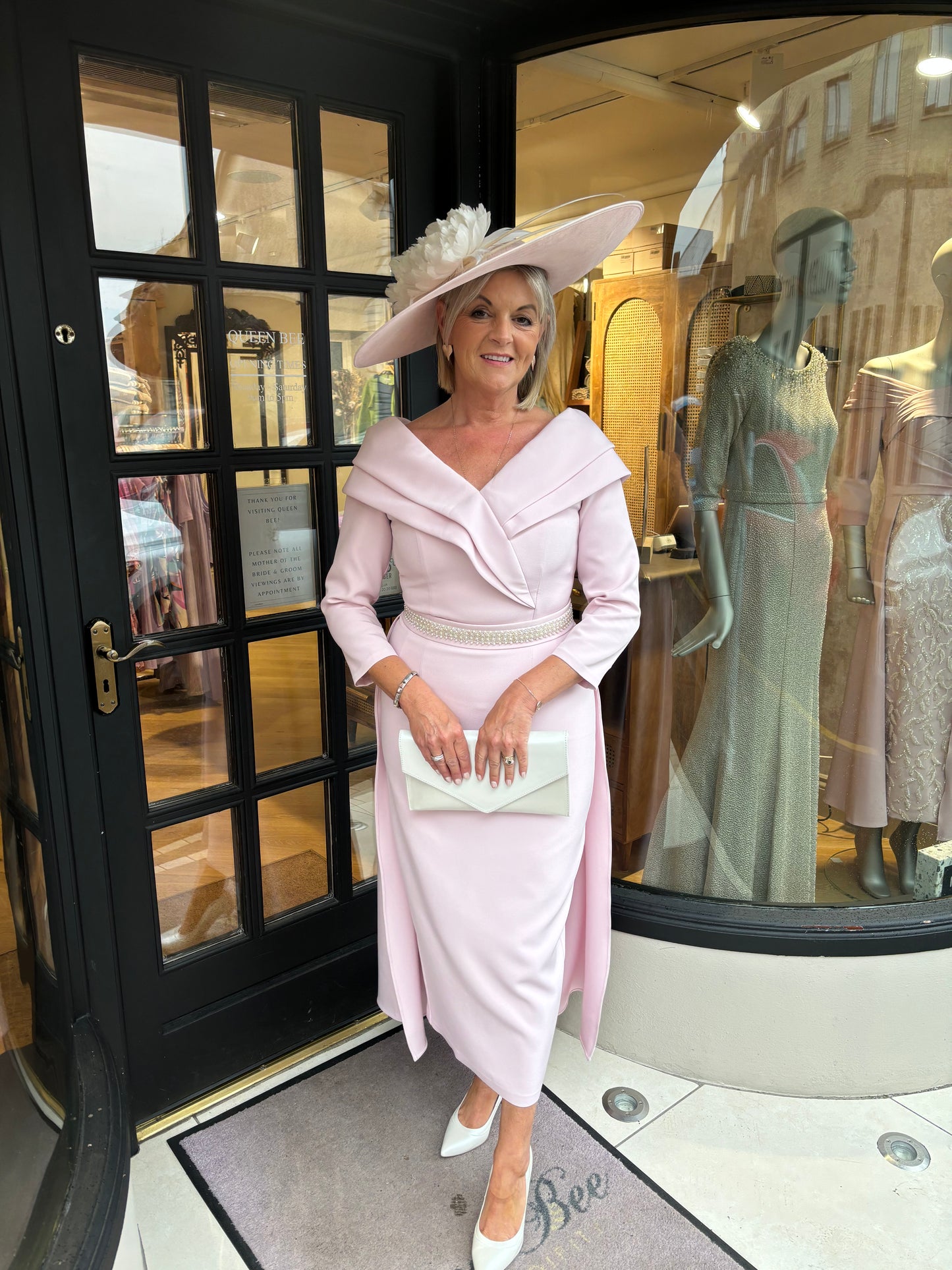 Anoola D391 Blush Pink Pearl Waist Dress