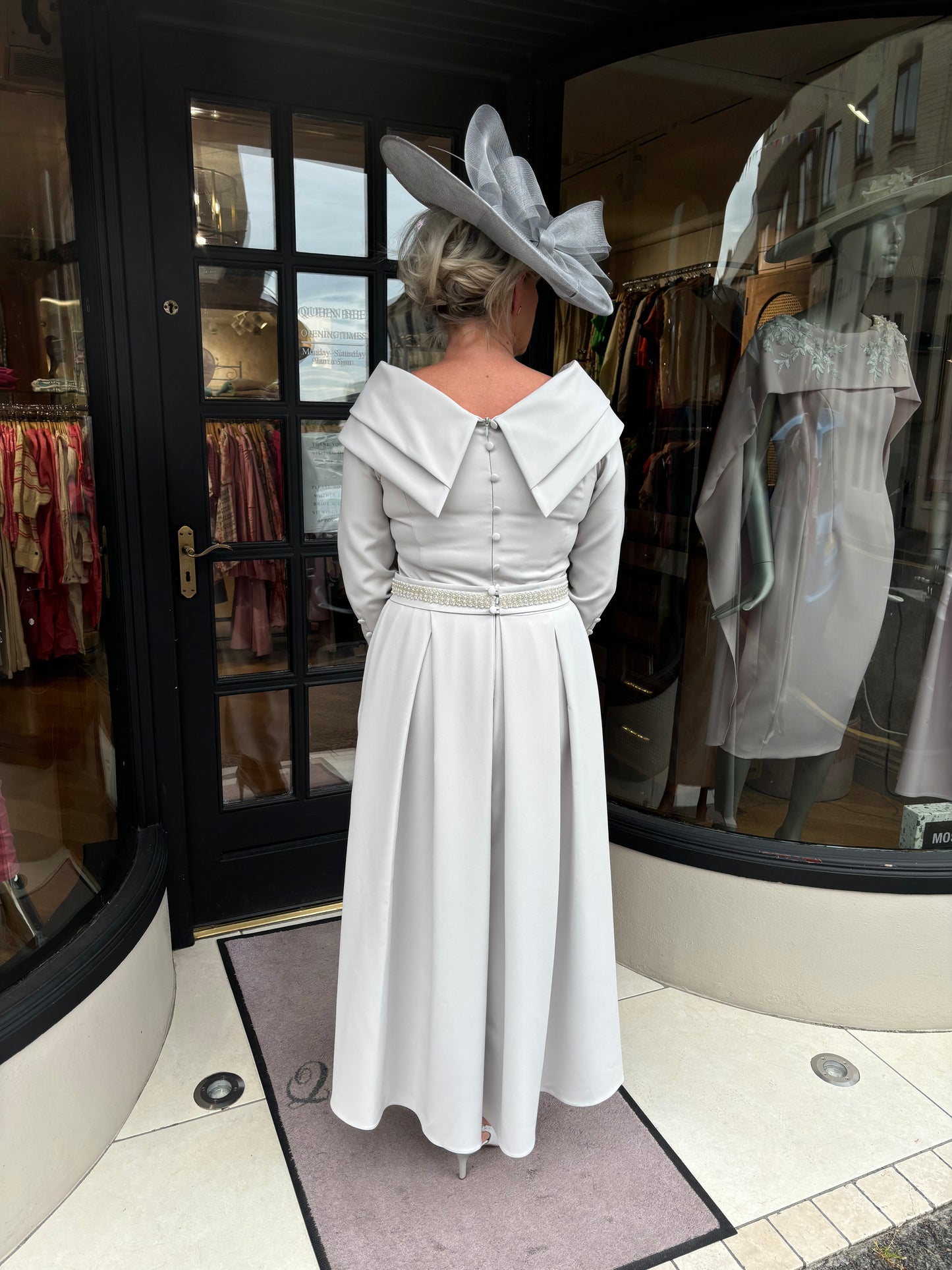 Anoola D391 Silver Pearl Waist Dress