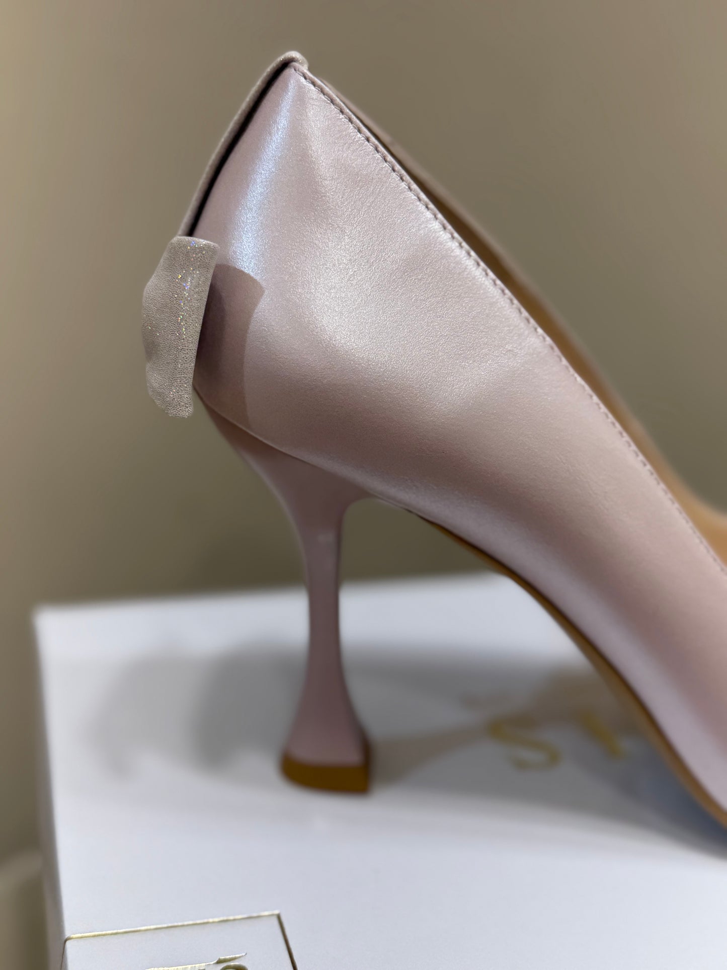Emis Pink Back Bow High Heel Shoe