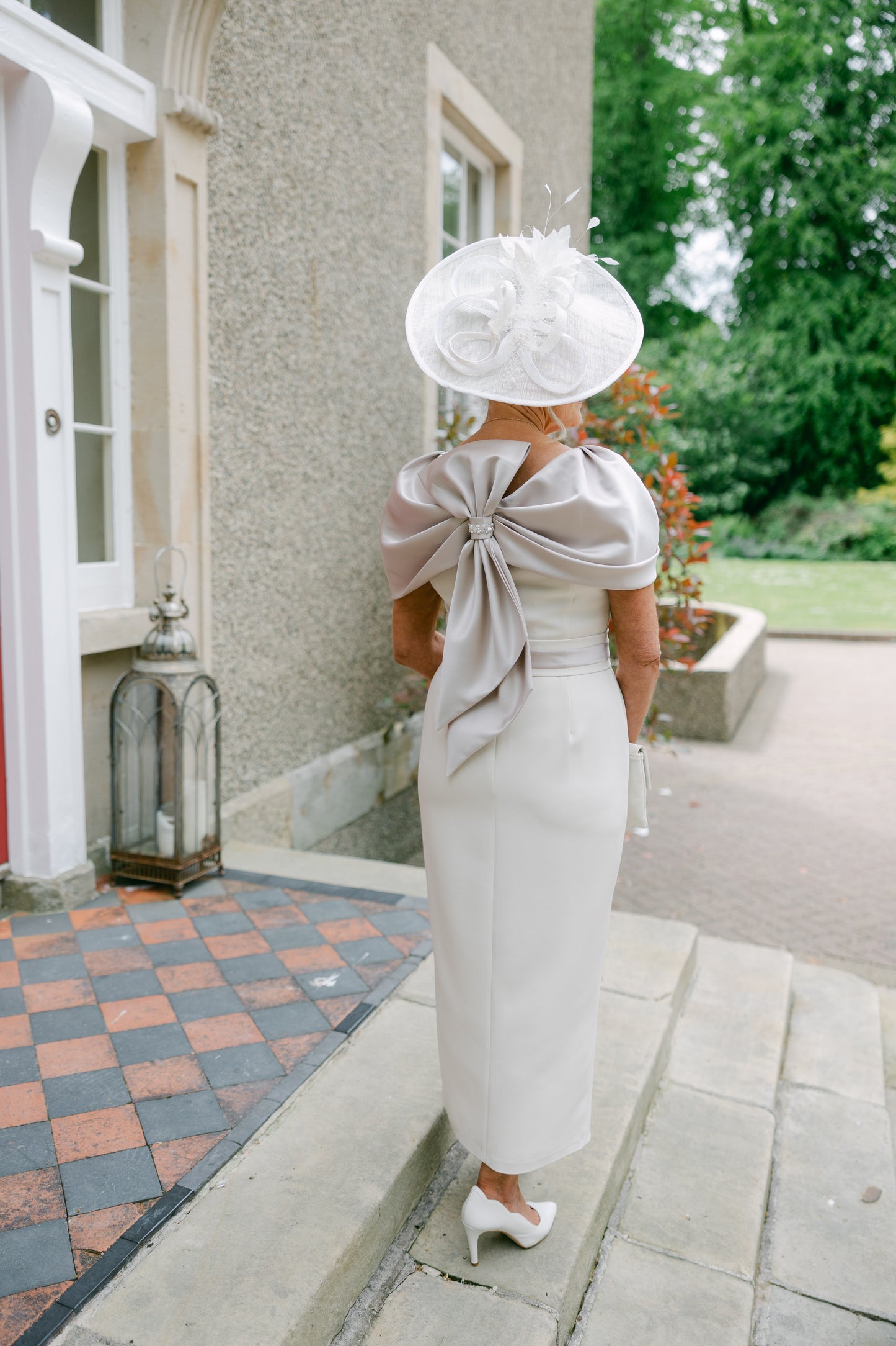 Anoola D438 Buttercream & Sand Satin Dress