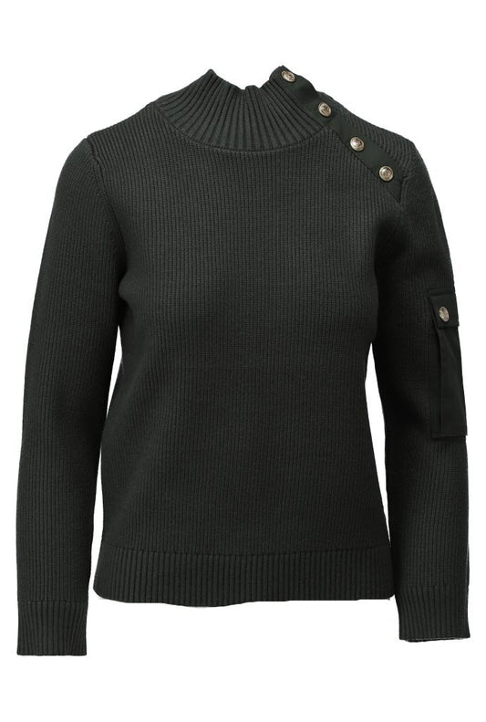 K Design B841 Sweater with buttoned Collar