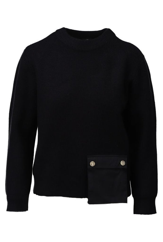 K Design B842 Black Crew Neck Sweater