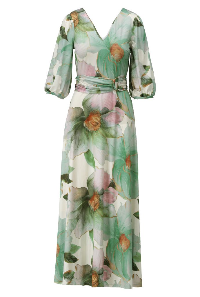 k design maxi dress K Design Green Floral Maxi Dress  DC Boutique