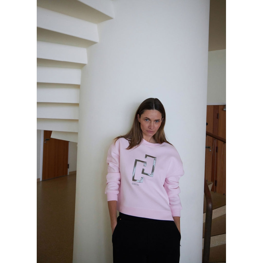 Pink sweatshirt with rose best sale