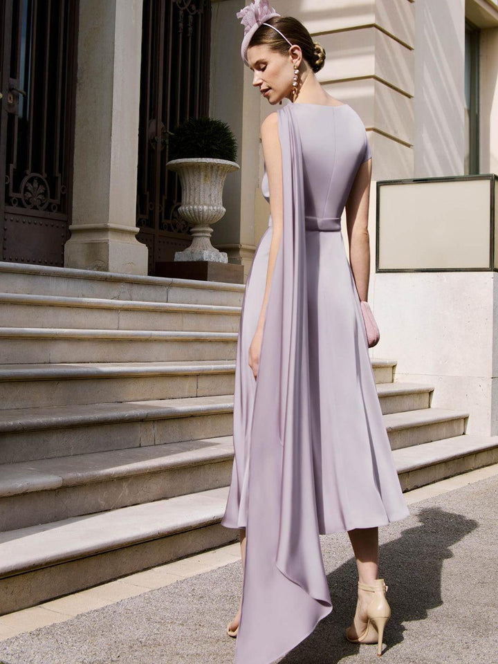 Couture Club 1G2P4 Mauve Floral Pleat Dress