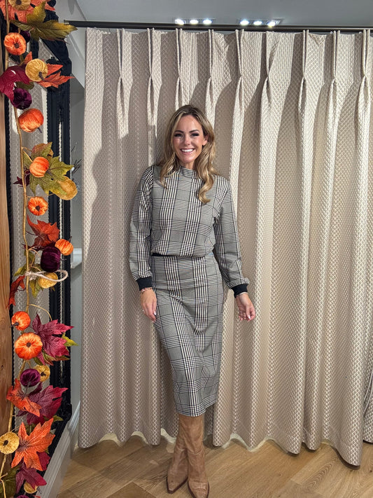 K - Design B622 Tartan Midi Dress