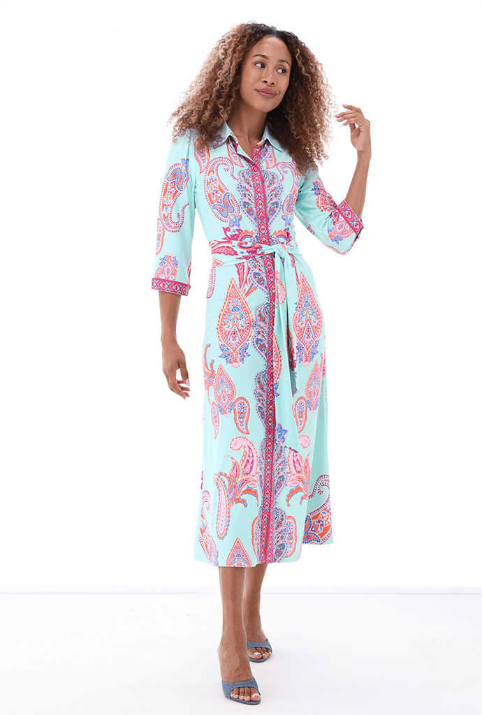 K Design Mint Green Print Dress A404 Pink Print