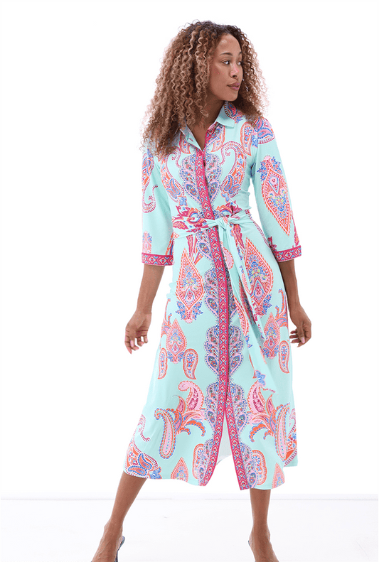 K Design Mint Green Print Dress A404 Pink Print