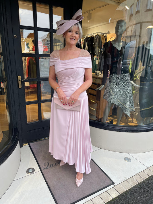 John Charles 66661A Rose Pleated Bottom Dress