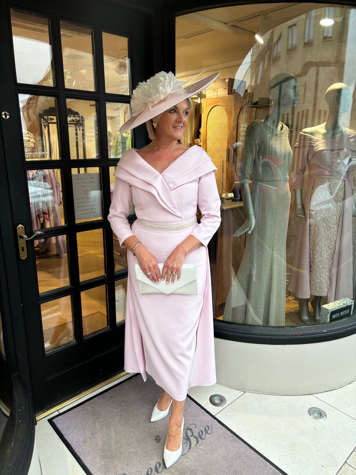 Anoola D391 Blush Pink Pearl Waist Dress