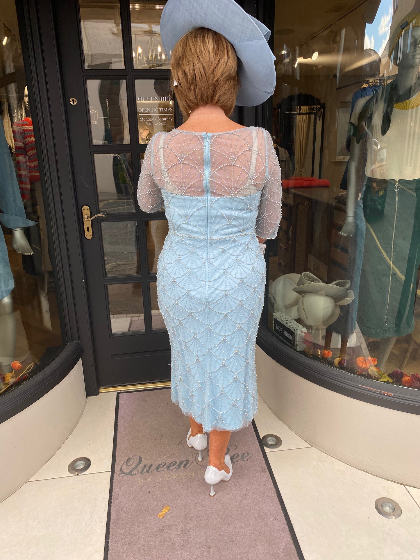 Gill Harvey Light Blue and Silver Dress - 8037