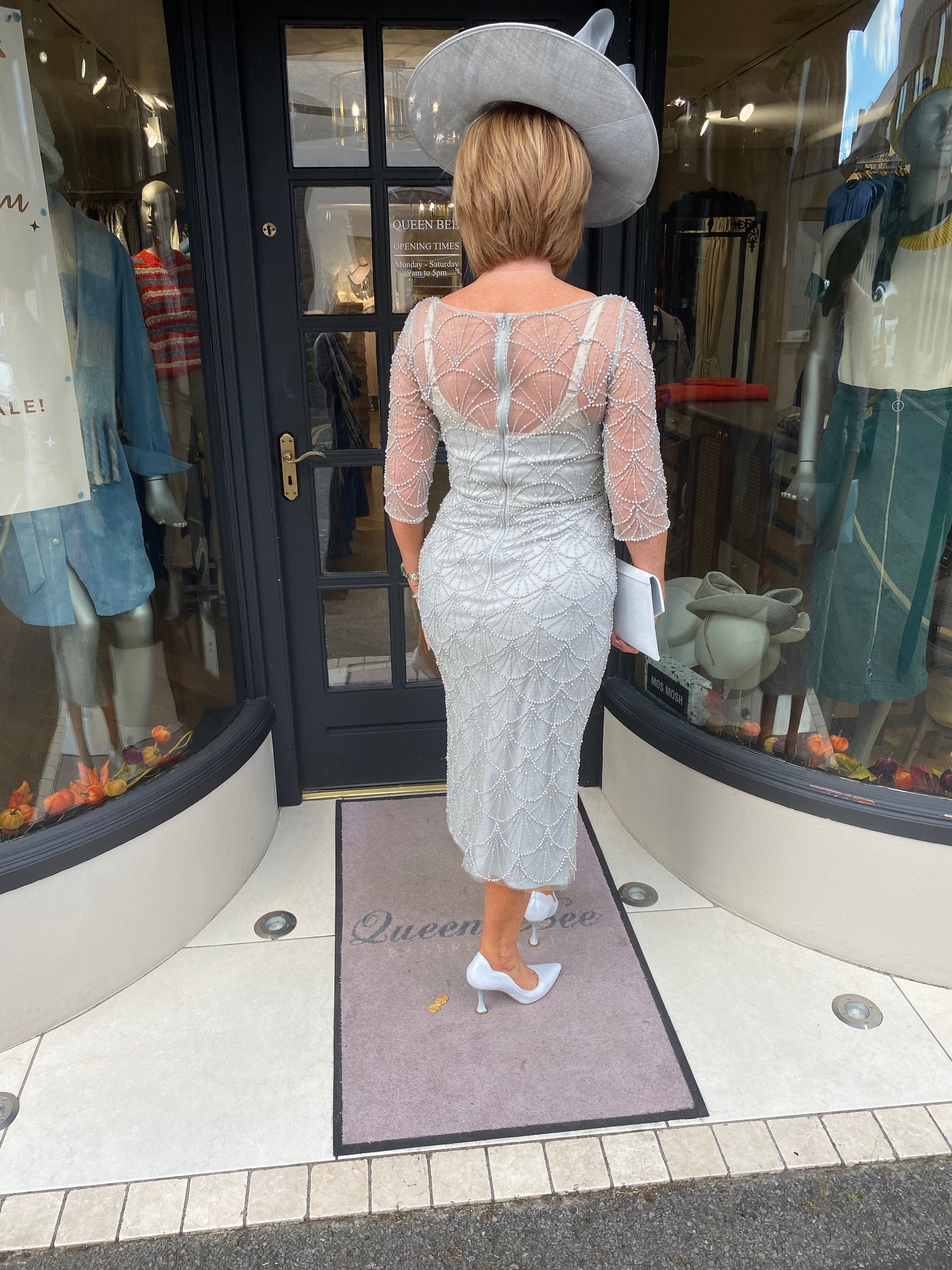 Gill Harvey Light Blue and Silver Dress - 8037