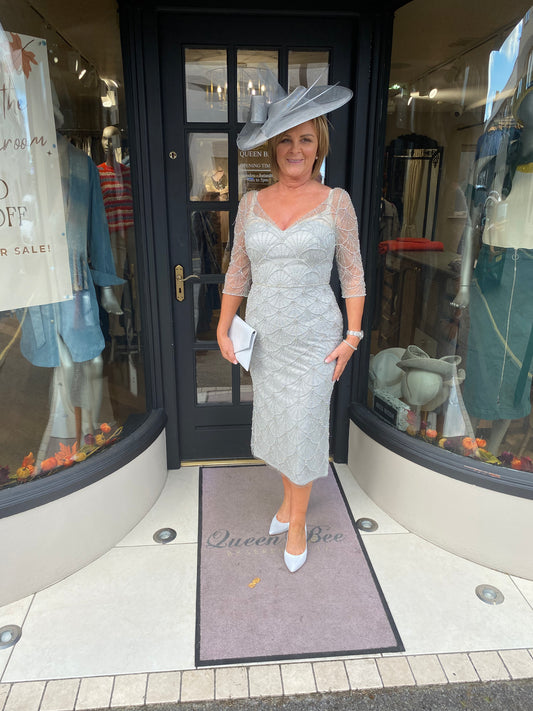 Gill Harvey Light Blue and Silver Dress