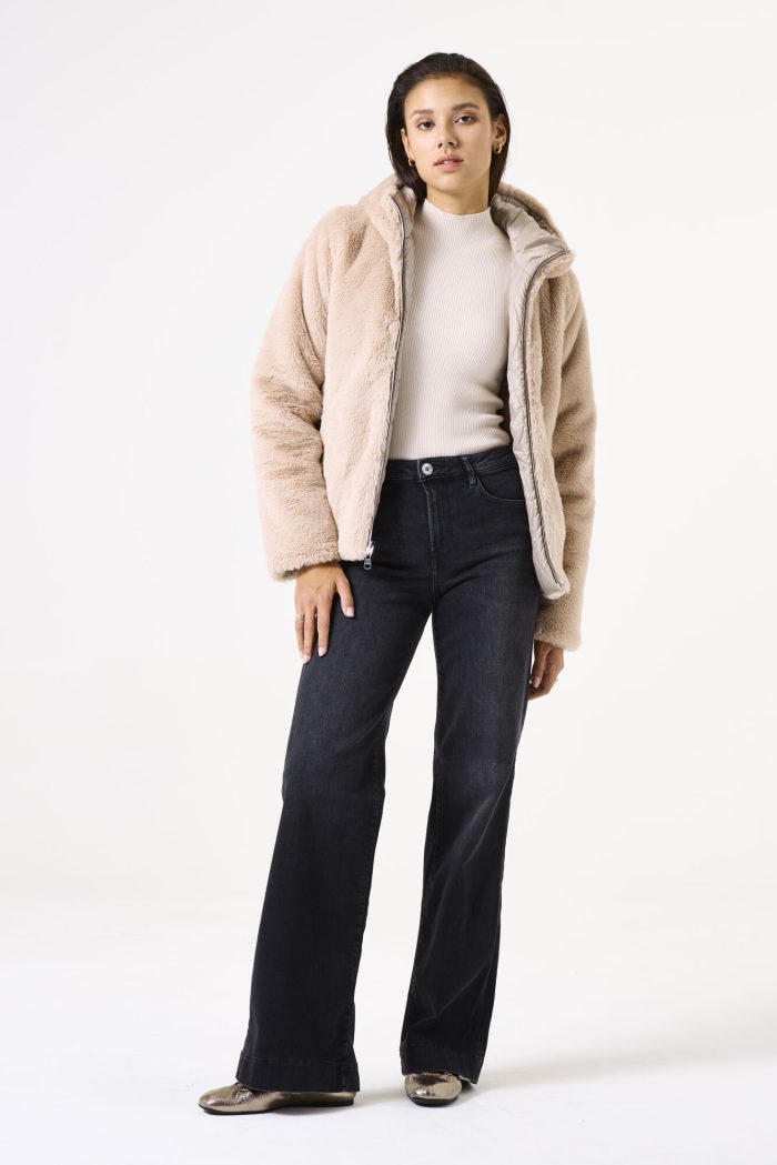 Garcia GJ500909 Taupe Teddy Reversible Jacket