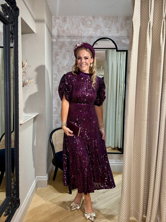 Caroline Kilkenny Merry Aubergine Dress