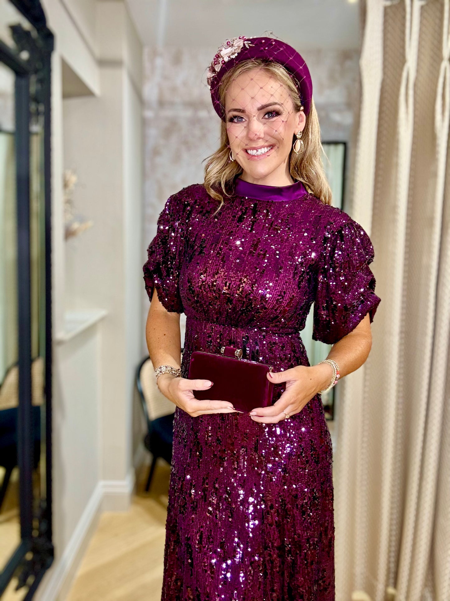 Caroline Kilkenny Merry Aubergine Dress