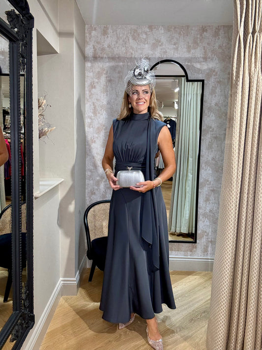 Maisonel Charcoal Satin Dress