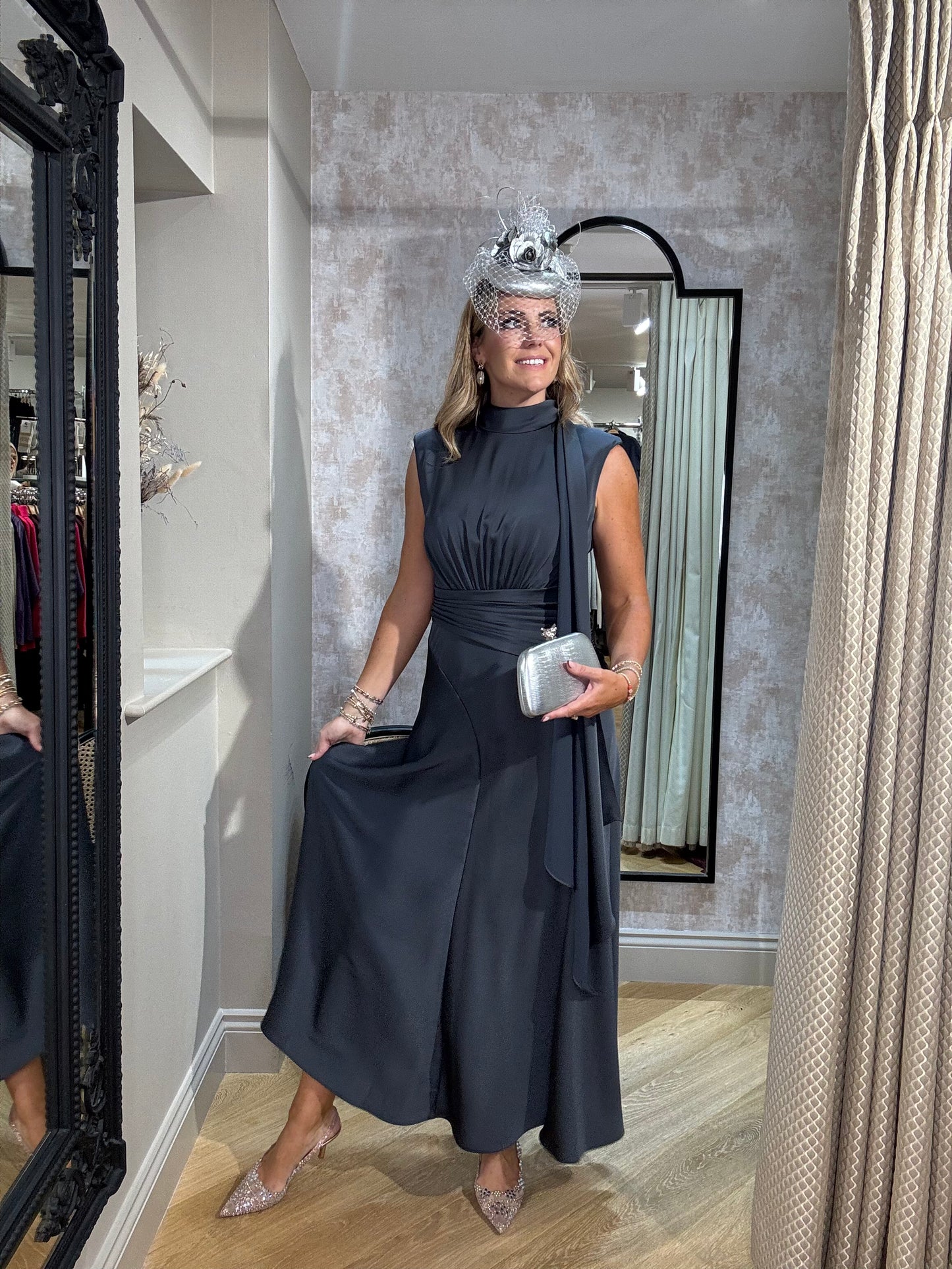 Maisonel Charcoal Satin Dress