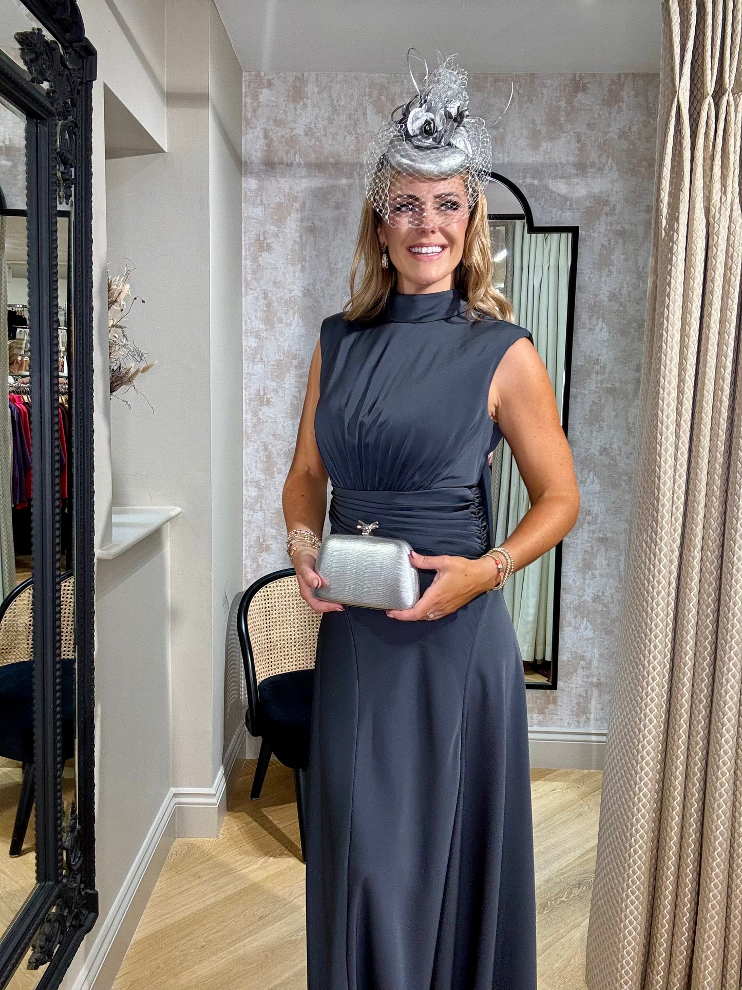 Maisonel Charcoal Satin Dress