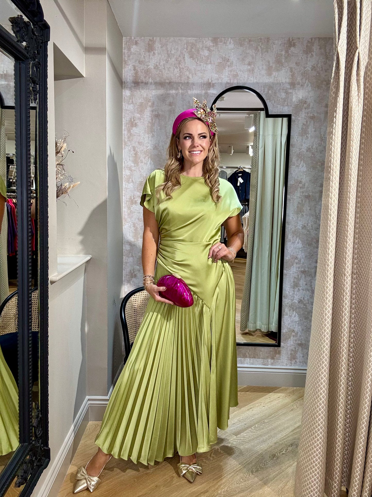Maisonel Pistachio Satin Dress - ME3019