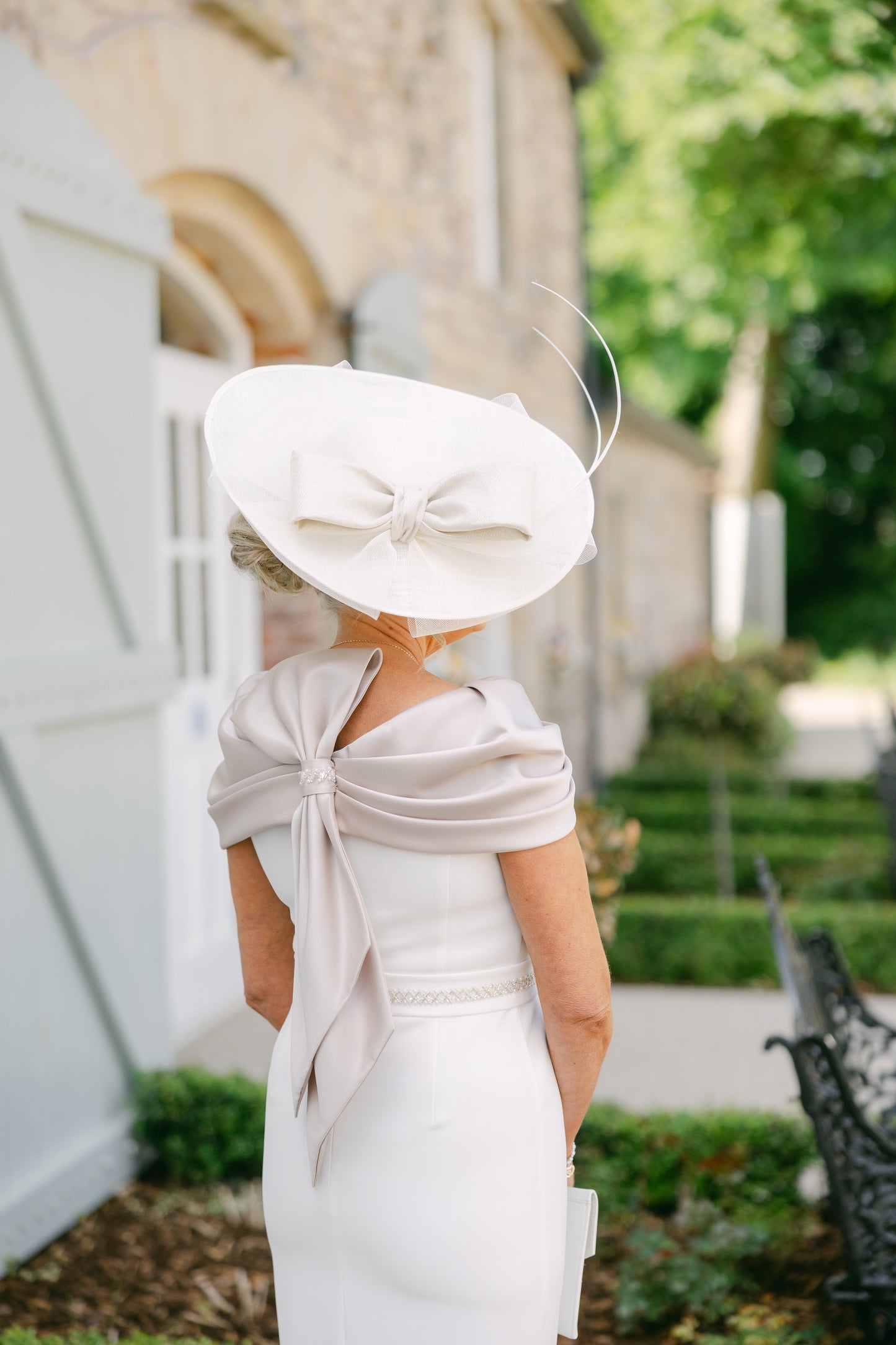 Anoola D438 Ivory & Sand Satin Dress