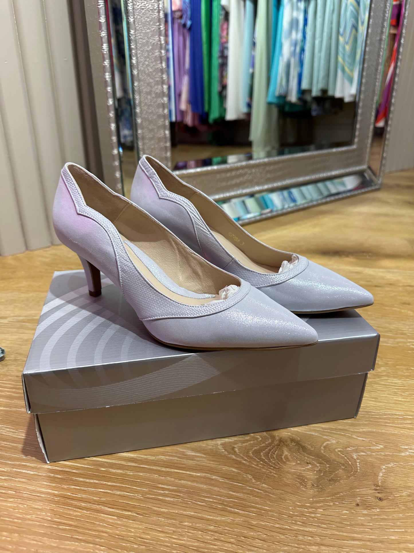 Emis Silver Two Tone Low Heel