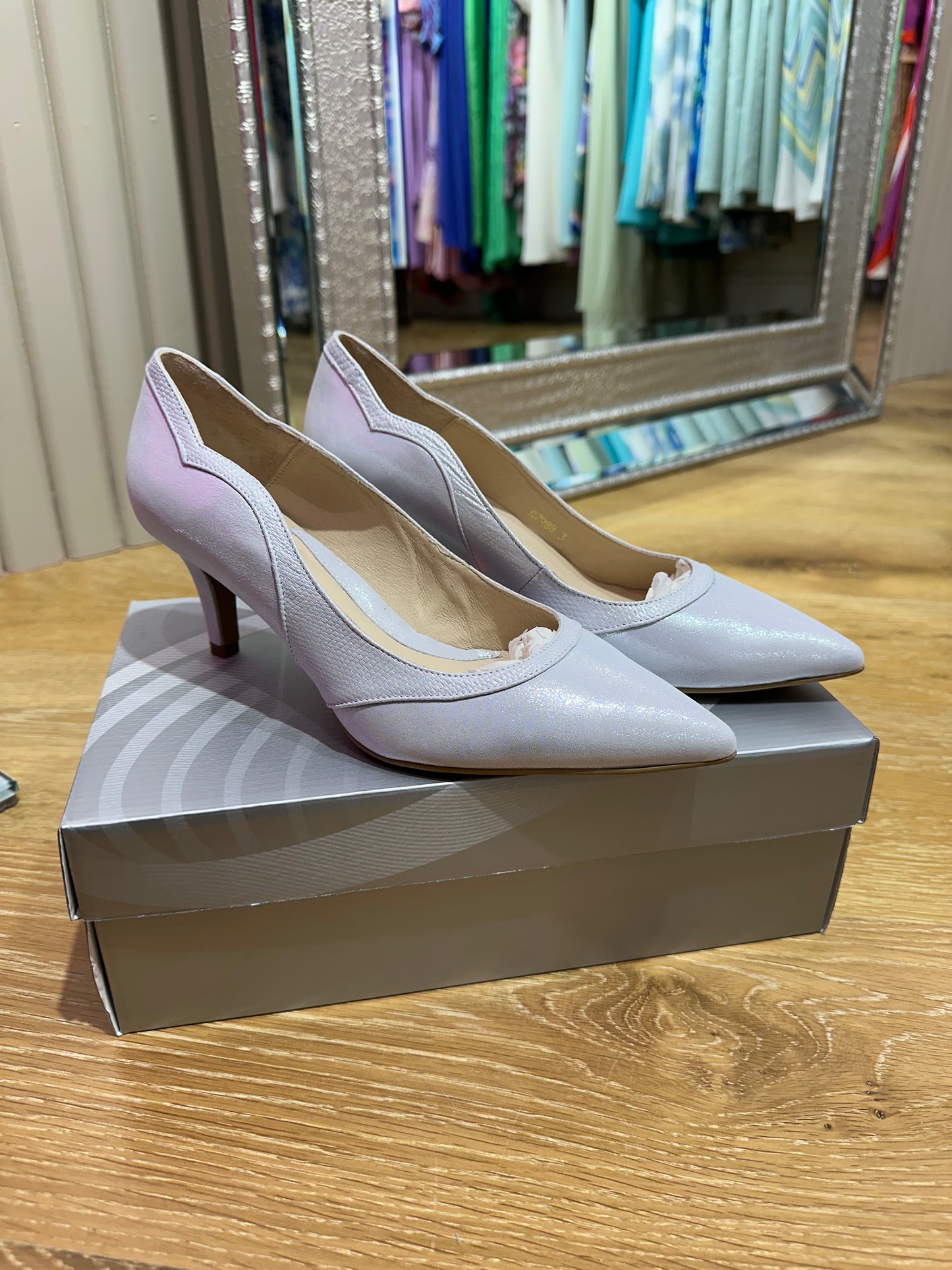 Emis Silver Two Tone Low Heel