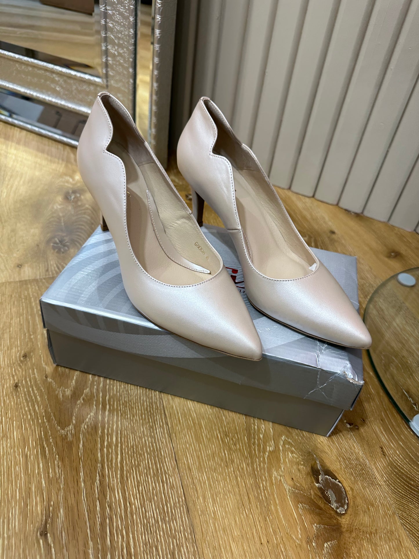 Emis Nude Medium Heel Court Shoe