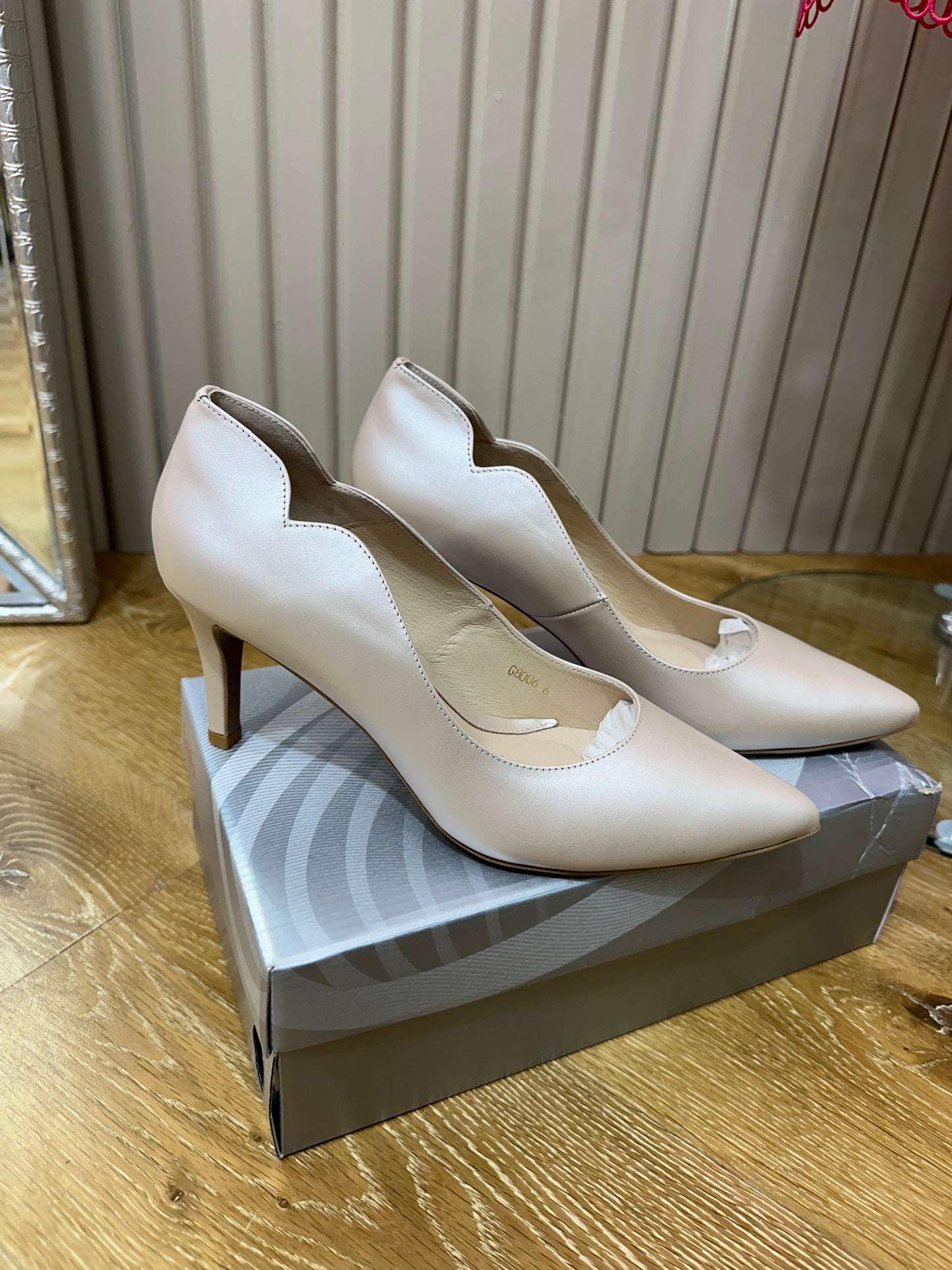 Emis Nude Medium Heel Court Shoe