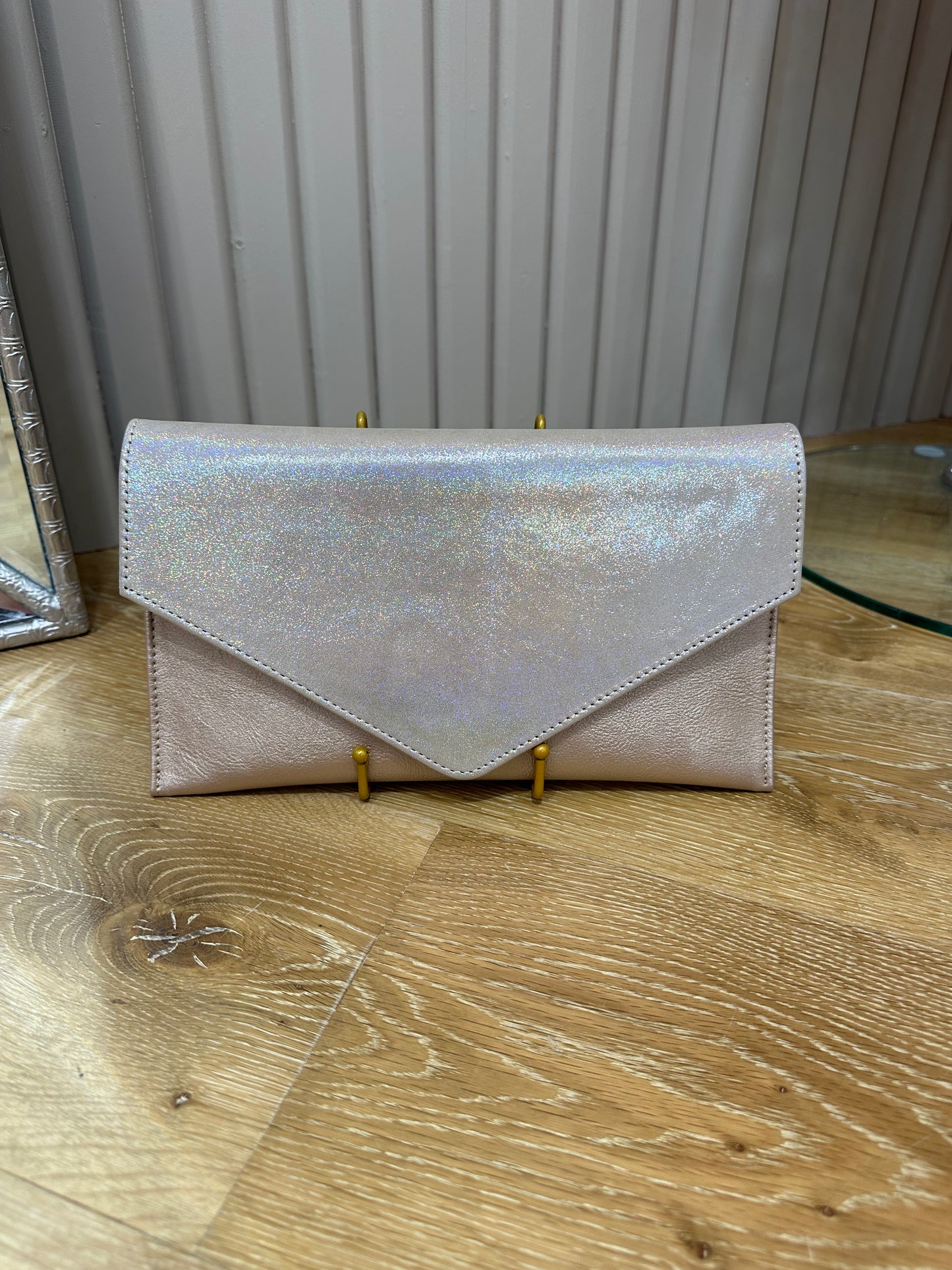 Emis Pewter Shimmer Bag