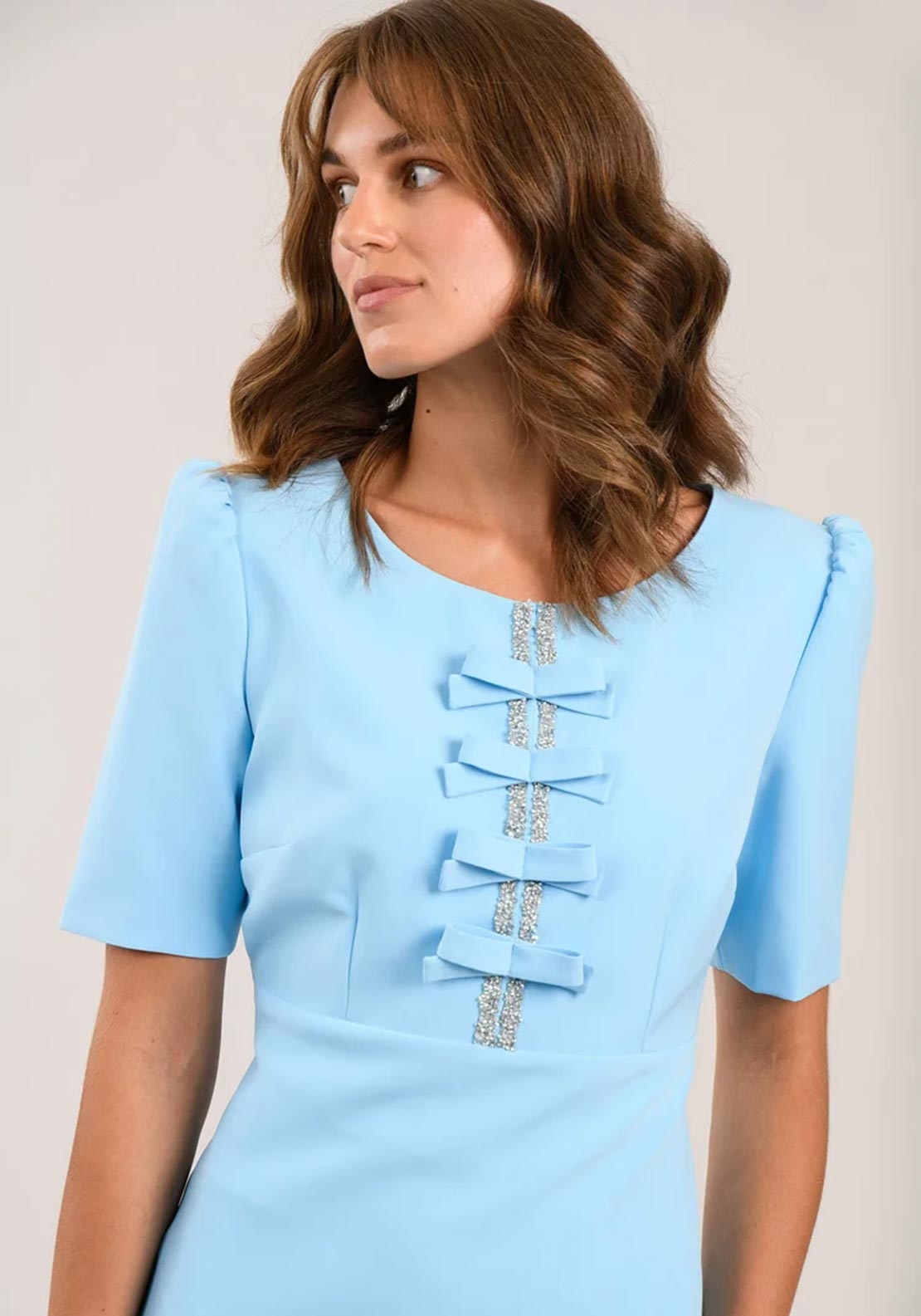 Caroline Kilkenny Jubilee Powder Blue Midi Dress