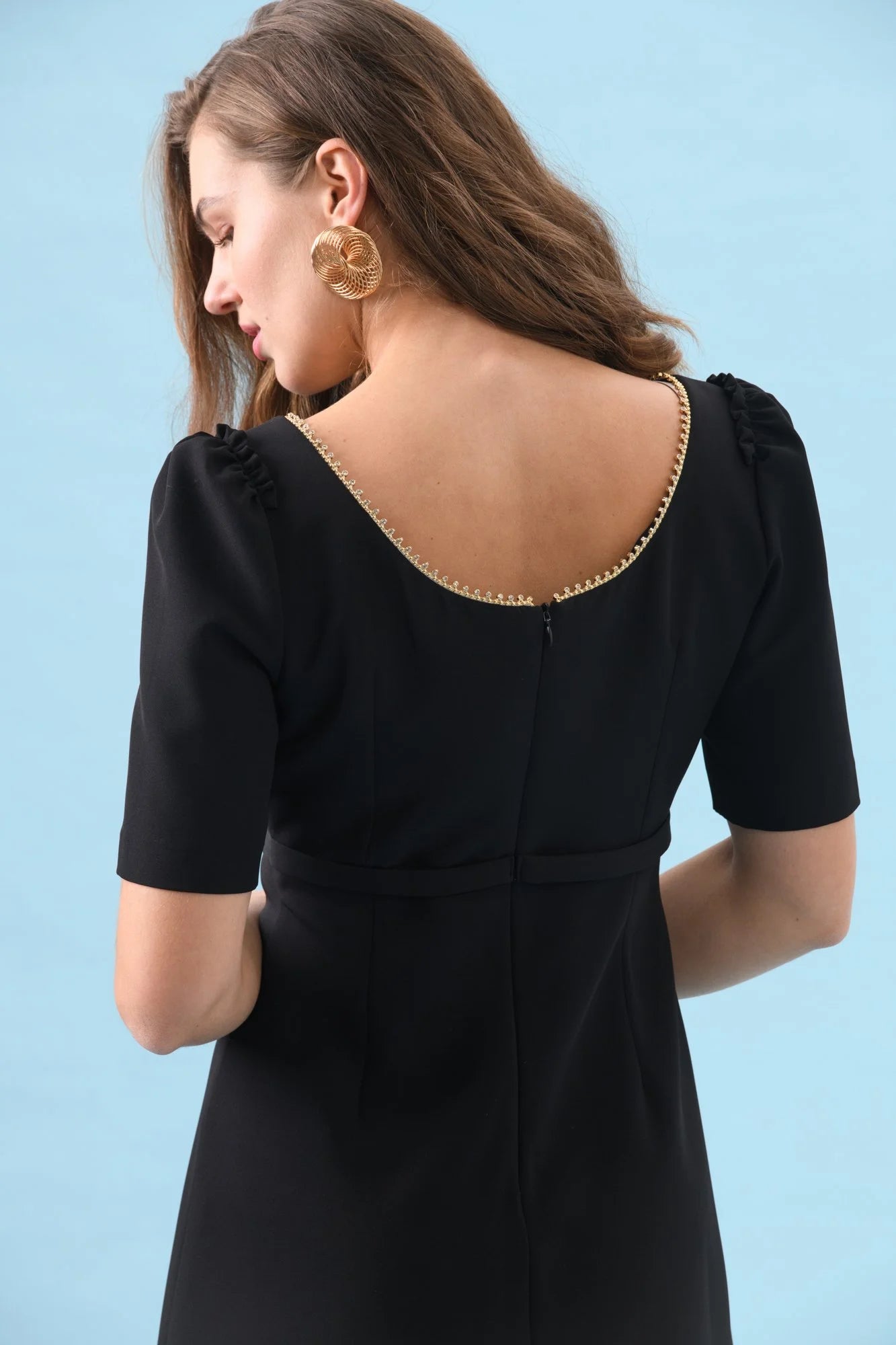 Caroline Kilkenny Pearl Midi Black Dress